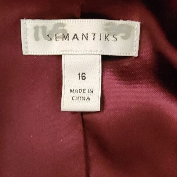 #077 Semantiks - Burgundy Maroon-colored Velour Blazer - Picture 5 of 6